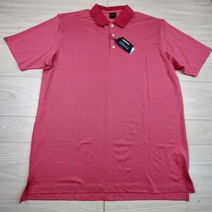 Dunning Golf Polo Shirt Mens XXL Pink Coolmax Textured Breathable Preppy Comfort